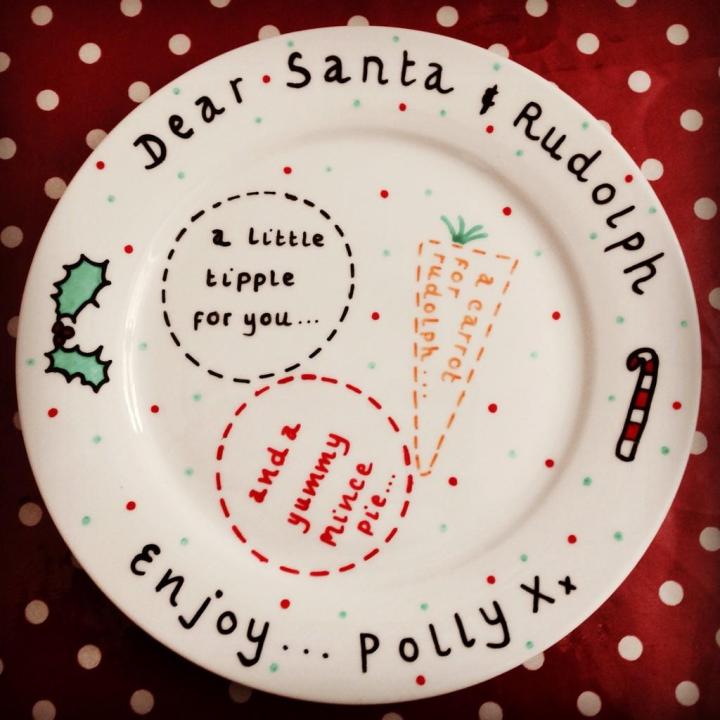 polly put the kettle on christmas plate